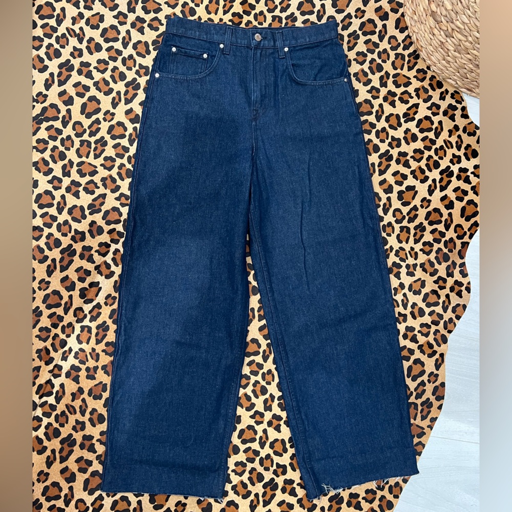 GRLFRND Low Rise Baggy Dark Wash Jeans